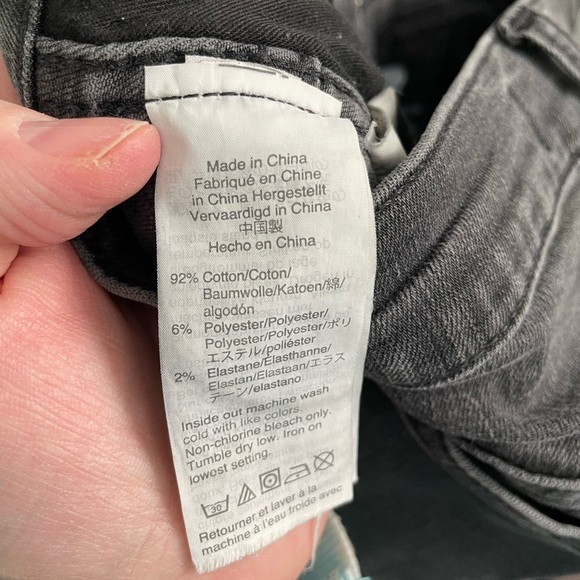 Madewell High Rise Black Button Fly Skinny Jeans Raw Hem Preowned Womens Size 26 - Picture 8 of 9